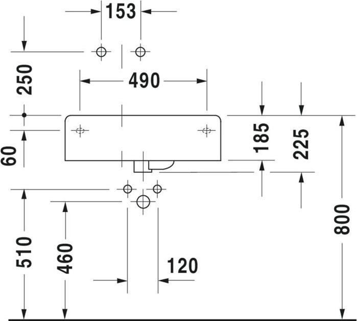 Actual product image Duravit Universal bowl SCOLA m ÜL HLB 615x460mm 1 HL Be left white (460 mm, 615 mm)