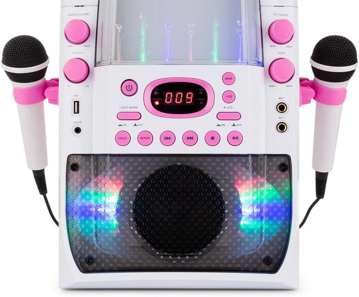 Actual product image Auna Kara Liquida BT Karaoke System, White/Pink (Electrical connection)