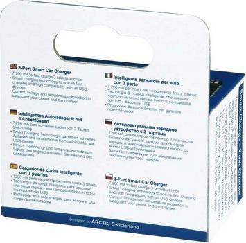 Immagine prodotto Arctic Caricatore da auto 7200, caricatore da auto USB a 3 porte.