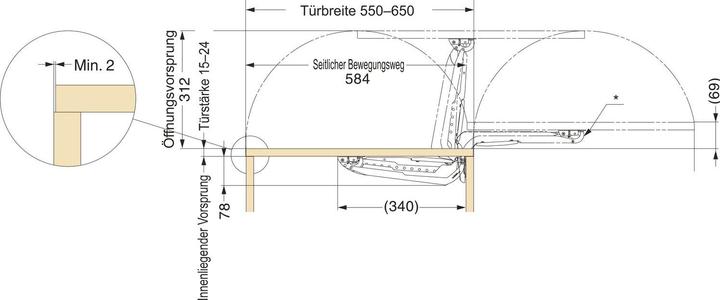 Produktbild LAMP® Schwenktürscharnier LIN-X 600A, ohne Dämpfer