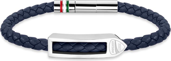 Ducati Punta Armband (22 cm, Leder, Edelstahl)
