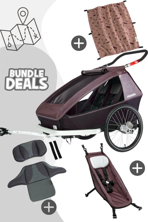 Produktbild Croozer Kid Vaaya 2 Sunny Baby Bundle - Farbe: Blossom Red