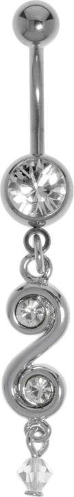 Produktbild Bijouteria Bauchpiercing (Messing rhodiniert, Acrylglas, Kristall, Chirurgenstahl 316L)