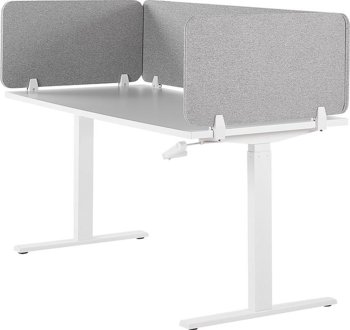 Image du produit Beliani Cloison de bureau gris clair 180 x 40 cm WALLY