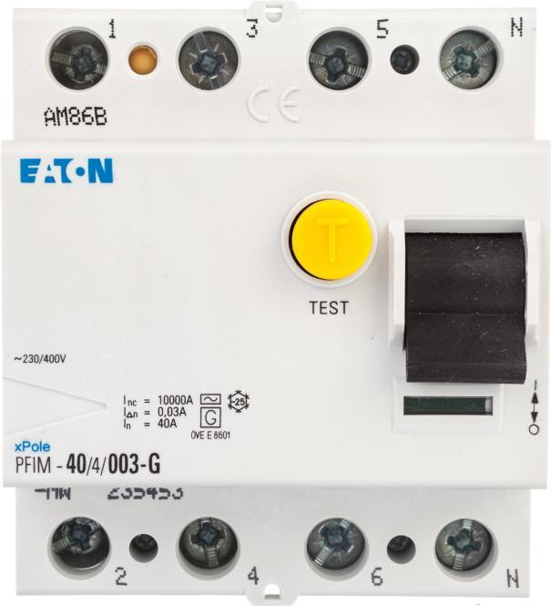 Produktbild Eaton FI-Schalter, 40A, 4p, 30mA, Typ G 235453