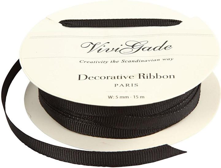 Actual product image Creativ Company Textile strap 15 m black (Gift ribbon, 1 x)