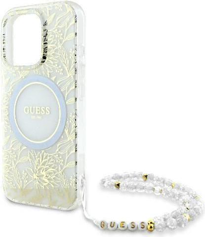Immagine prodotto Guess GUHMP16XHCPOFPH Custodia rigida per iPhone 16Pro Max 6,9" biały/bianco IML Flowers Allover Electro (Apple iPhone 16 Pro Max)