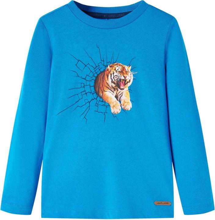 VidaXL Kinder-Langarmshirt Kobaltblau 104,Material: 100 (104)