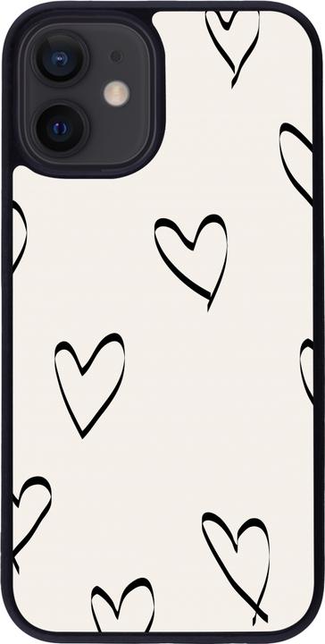 Image du produit PhoneLook Coque Silicone rigide noir Valentine 2023 minimalist hearts (Apple iPhone 12 mini)