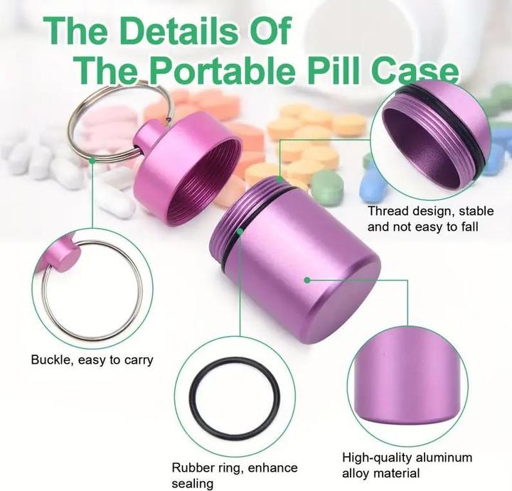 Actual product image Cbx Pill box with key ring and carabiner