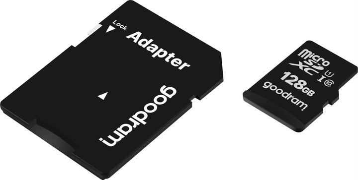 Actual product image Goodram M1AA-1280R12 - 128 GB - MicroSDXC - Class 10 - UHS-I - 100 MB/s - 10 MB/s (128 GB, microSDXC, U1, UHS-I)