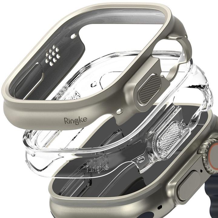 Actual product image Ringke Apple smartwatch screen frame, grey, 49 mm