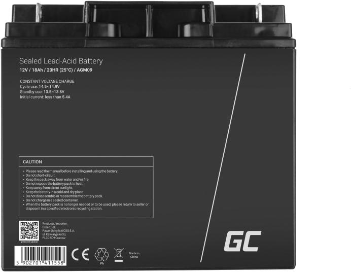 Immagine prodotto GreenCell AGM09 (12 V, 18 Ah)