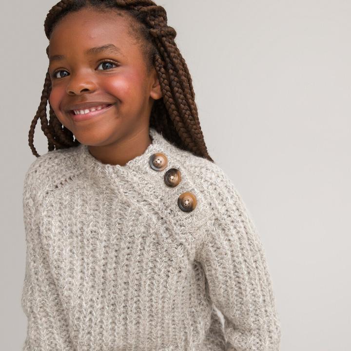 Actual product image La Redoute Collections Jumper with stand-up collar (128)