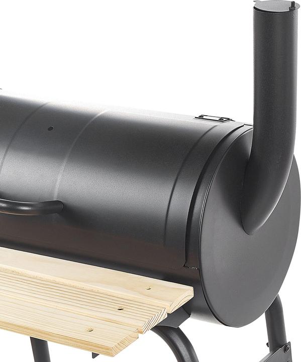 Produktbild Beliani Holzkohlegrill mit Räucherkammer schwarz rollbar SATAH (31 cm)