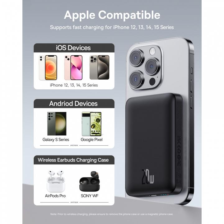 Actual product image Baseus Magnetic Mini Air Powerbank (10000 mAh, 20 W, 37 Wh)