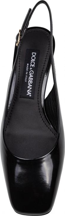 Actual product image Dolce & Gabbana slingback in black patent leather with dg heel (40)
