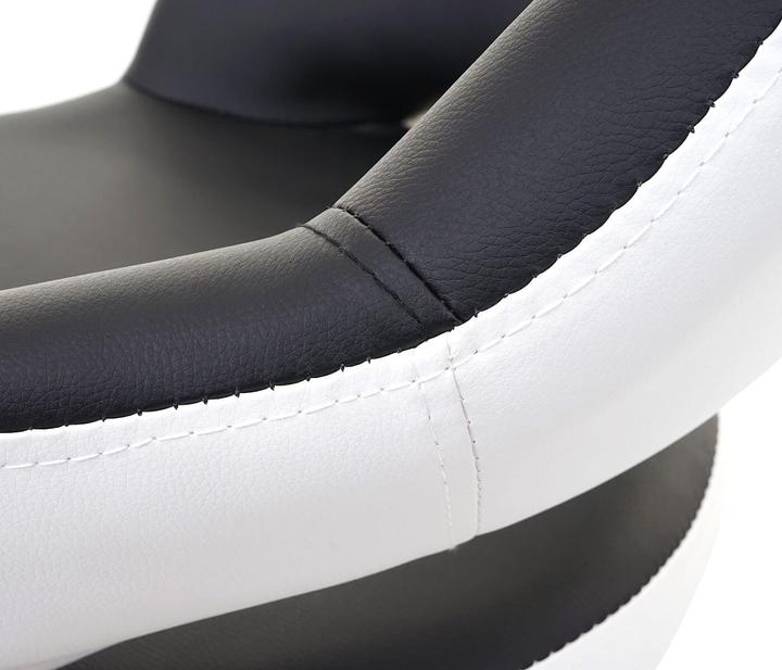 Image du produit Swisshandel24 2x tabouret de bar, chaise de bar tabouret de bar pivotant, avec dossier similicuir noir-blanc