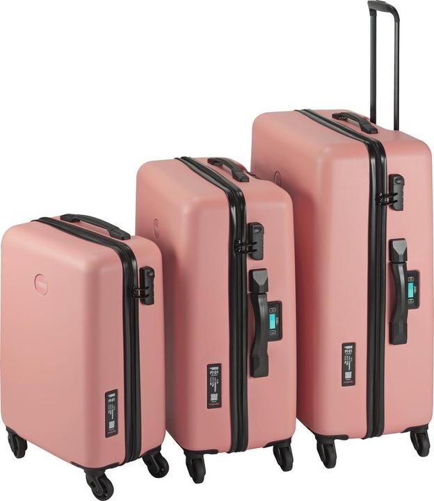 Actual product image Princess Traveller Princess Traveler PT01 Scale - Suitcase set with integrated Libra - Peony Pink - SML (35 l, Hand luggage (up to 50 litres))