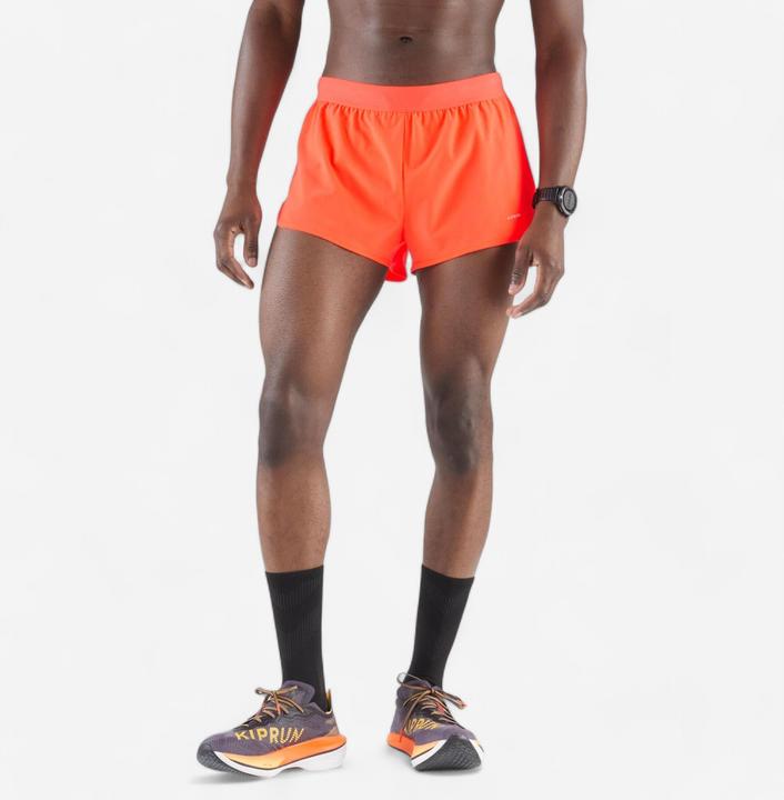 Kiprun Men's Running Shorts - Run 500 split comfort - Orange (XL)