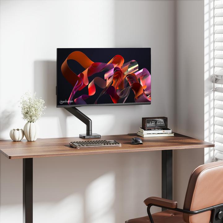 Produktbild Manhattan Tischhalterung mit mechanischer Feder und besonders hoher Traglast für einen Monitor, Aluminium (Tisch, 49")