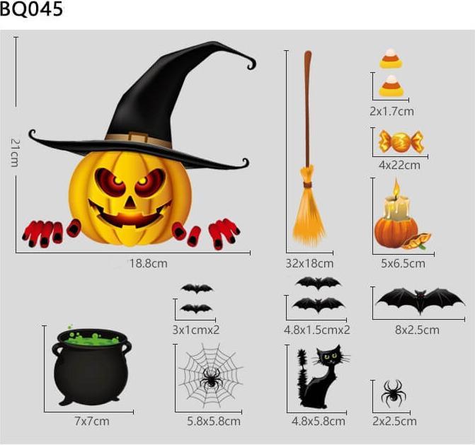 Actual product image Cover-Discount Halloween window sticker tattoo