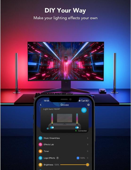 Image du produit Govee Barre lumineuse de jeu (160 lm)