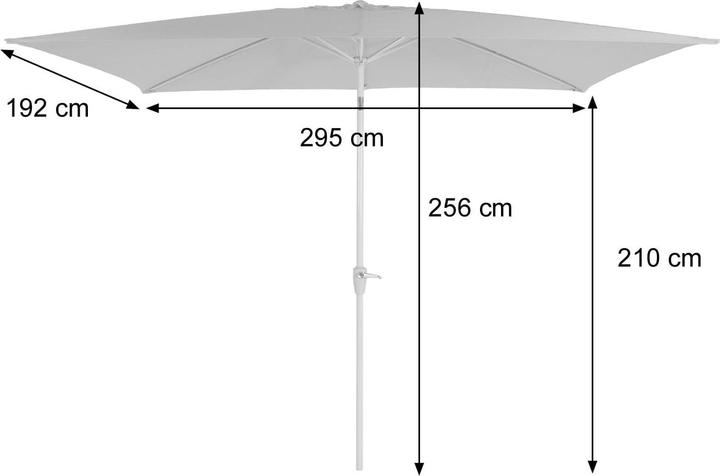 Actual product image Swisshandel24 Parasol, garden umbrella, 2x3m rectangular inclinable, polyester/aluminium 4,5kg - anthracite (1.92 m)
