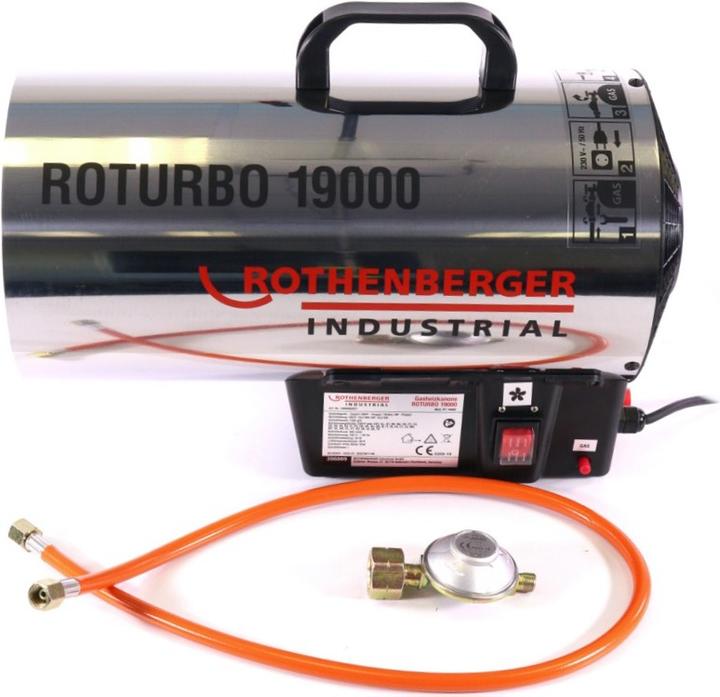 Produktbild Rothenberger RoTurbo 19000 Heizkanone + Piezo-Zündung + Schlauch + Regler ( 1500000051 ) (18500 W)