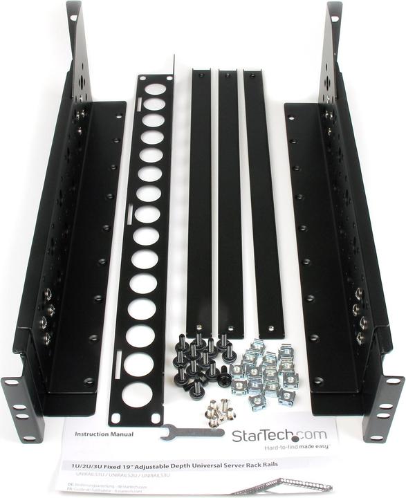 Actual product image StarTech .com 3U 19 depth adjustable universal server rack rails
