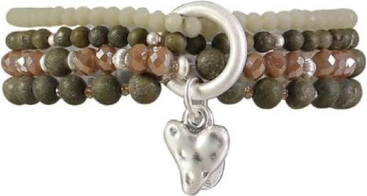 Andreani Armband aus echter Afrikanischer Grüner Jade mit Herzanhänger breit von (Afrikanische Grüner Jade)