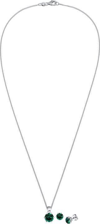 Image du produit Elli Set de bijoux en cristal Solitaire Chaîne Boucles d'oreilles Argent 925 (Argent sterling 925)