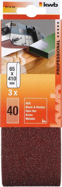 Image du produit kwb Bande abrasive 65X410 grain 100 (100)
