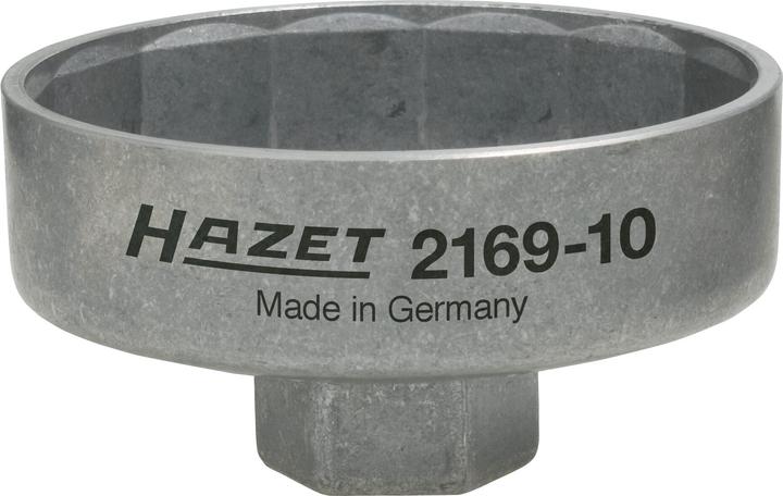Actual product image HAZET Oil filter wrench 2169-10 ∙ Square, hollow 10 mm (3/8 inch) ∙ Outside 14-point profile ∙ 82 m…