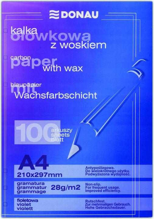 Image du produit Donau Papier carbone pour crayon, ciré, A4, 100 pièces, violet (255 g/m², A4)