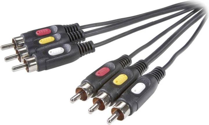SpeaKa Professional Speaka Verbindungskabel 3x Cinch 3x Cinch 2 m (2 m, Cinch)