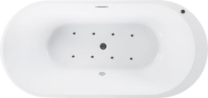 Produktbild Beliani Whirlpool Badewanne freistehend schwarz mit LED 170 x 80 cm NEVIS (264 l, 170 cm, 80 cm)