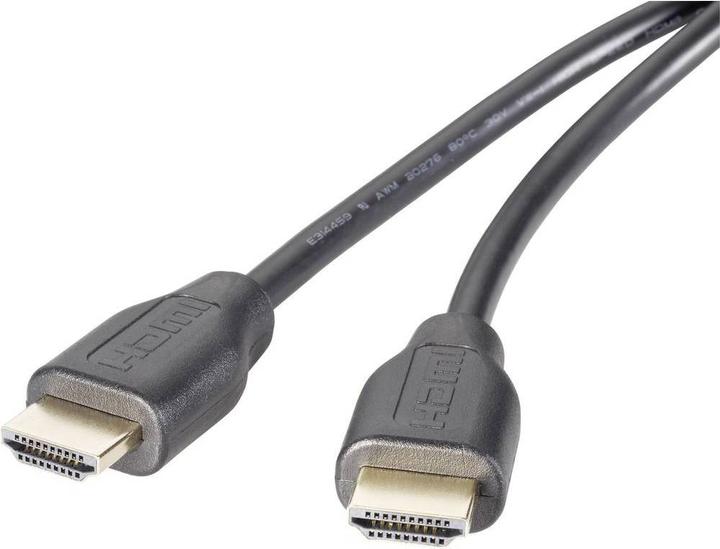 SpeaKa Professional HDMI Anschlusskabel 3.00 m Audio Return Channel, vergoldete Steckkontakte Schwarz (1x HDMI-Stecker (3 m, HDMI)