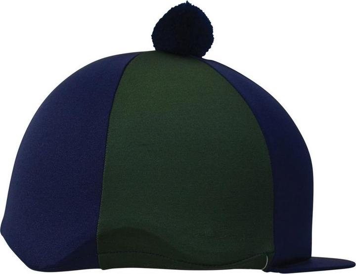 Produktbild Hy LycraReithelmüberzug mit Bommel seidig glänzend zweifarbig (One Size)