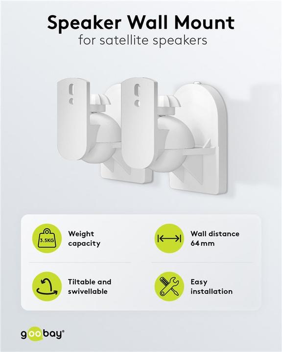 Actual product image Goobay Universal (1 pair, Wall installation, Pivoting, Tiltable)