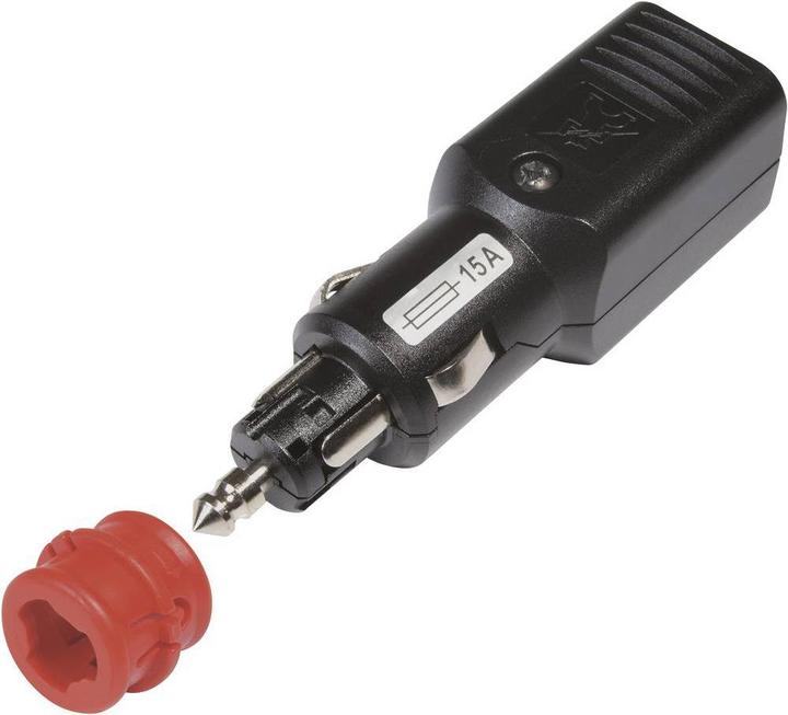 Produktbild ProCar Universalstecker NG 15A LED mit Zugentlastung mit Sicherung, 12-24 Volt