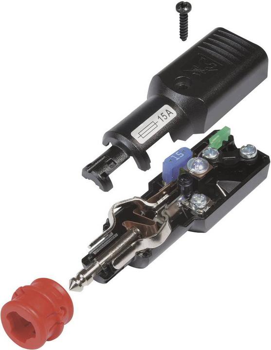 Produktbild ProCar Universalstecker NG 15A LED mit Zugentlastung mit Sicherung, 12-24 Volt