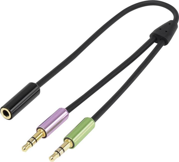 Produktbild SpeaKa Professional SpeaKa SuperSoft Headset Klinkenadapter 4pol (0.21 m, 2.5mm)