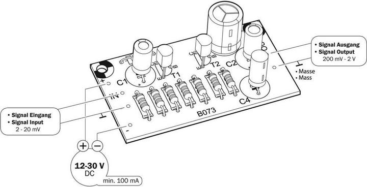 Actual product image Kemo B073 Preamplifier kit 12 V/DC, 24 V/DC, 30 V/DC (Booster)