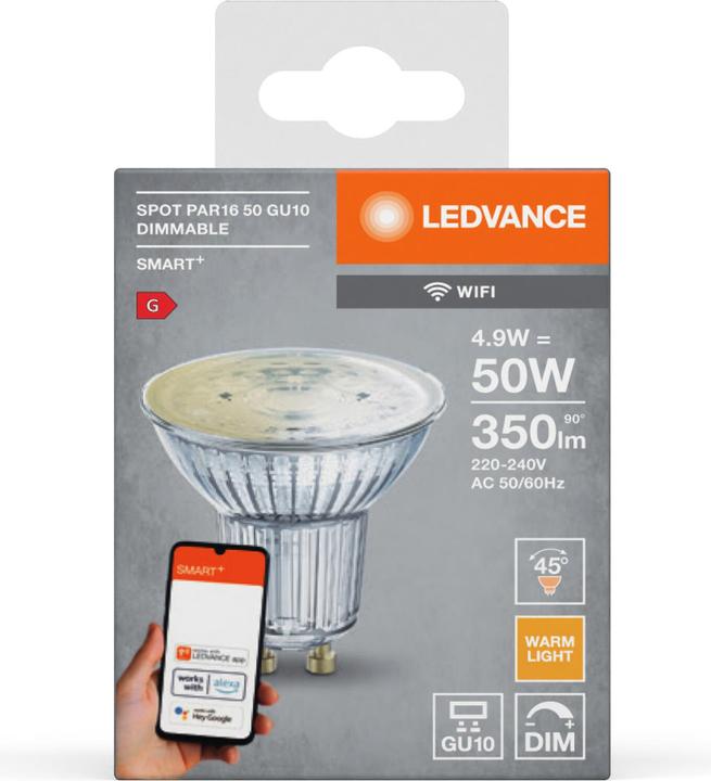 Actual product image Ledvance Smart+ Wifi Spot (GU10, 5 W, 350 lm, 1 x, G)