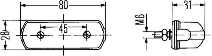 Actual product image Hella Licence plate lamp halogen surface-mounted for JOHN DEERE FENDT LIEBHERR MAN VDL (C5W)