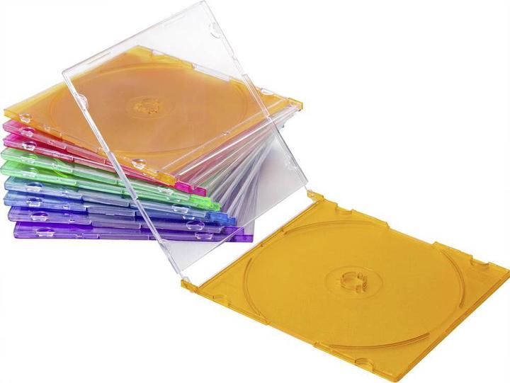 Image du produit Basetech Boîtier CD 1 CD/DVD/Blu-Ray Plastique Bleu, Vert standard (satiné), Orange, Rose, Pourpre 1 p....