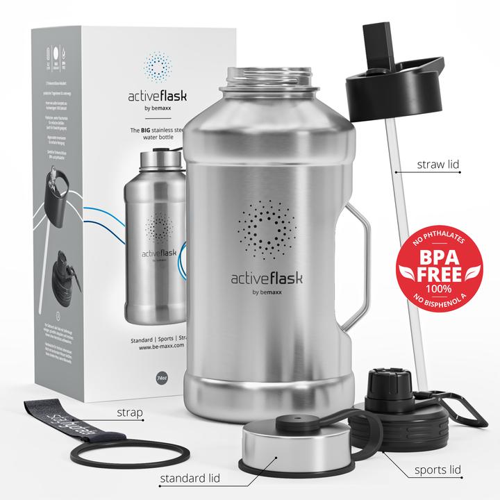 Produktbild BeMaxx Active Flask Trinkflasche, Single-Wall, 2200ml (2.20 l)