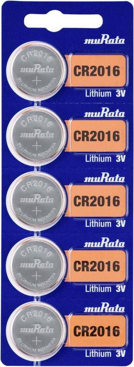 Immagine prodotto Murata Pile a bottone al litio CR 2016 (5 pz., CR2016, 90 mAh)