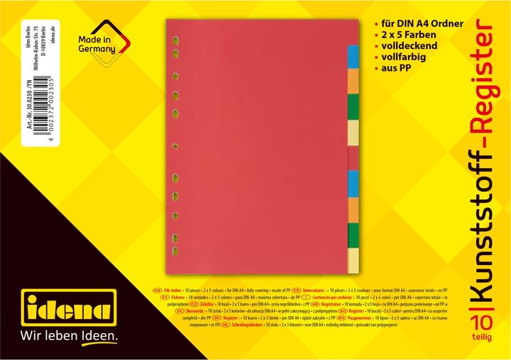 Energie-Label Idena Kunststoffregister A4 10 teilig 120µ